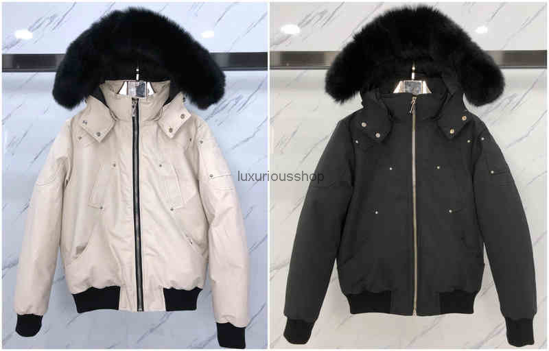Down jacket men's fur collar parka winter waterproof white duck coat cloak fashion men and women couples casual version to keep doudoune woo