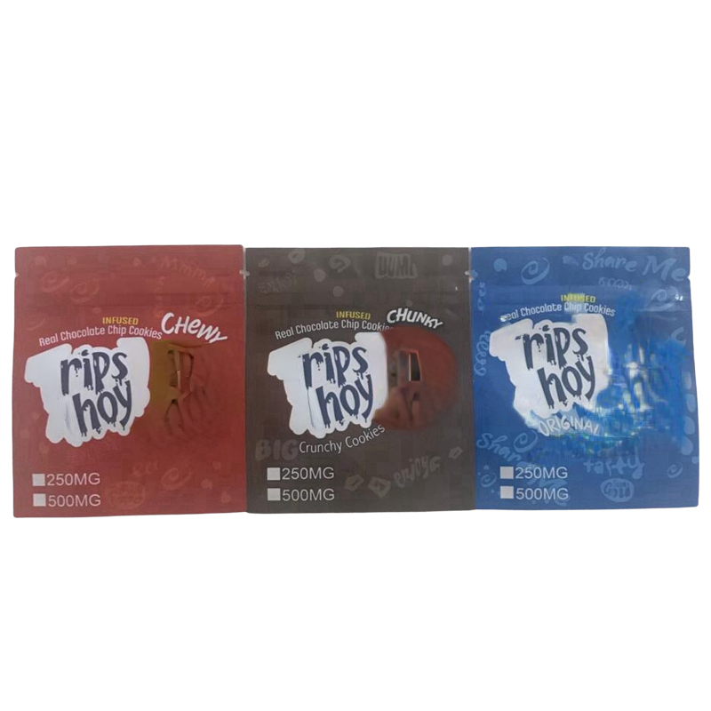 

3 types chewy mylar bags MEDICATED EDIBLES packaging bag empty infused chocolare chip package bag 250mg 500mg orginal crunchy zipper packing baggie