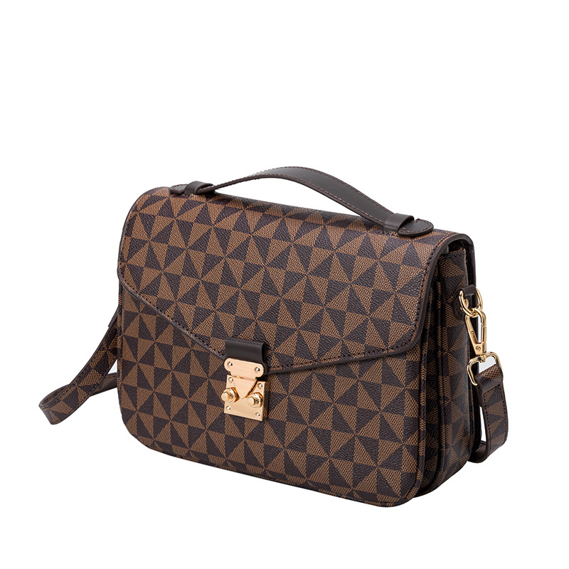 

Fashion small square Shoulder bag for Woman size 24 cm waterproof pvc brown flower messenger bags Mobile phone storage Womens Crossbody Designer Purse 589# Handbag, Extra shipping