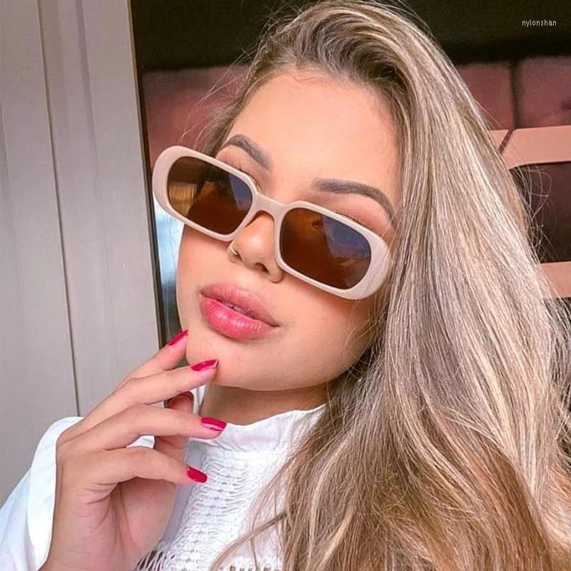 

Sunglasses Fashion Pink Rectangle Women Designer Retro Small Sun Glasses Mens Oval Frame EyewearSunglassesSunglasses