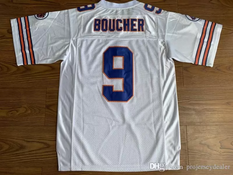 

9 Bobby Boucher The Waterboy Football Jersey Men's MOVIE Mud Dogs with Bourbon Bowl Patch Orange white