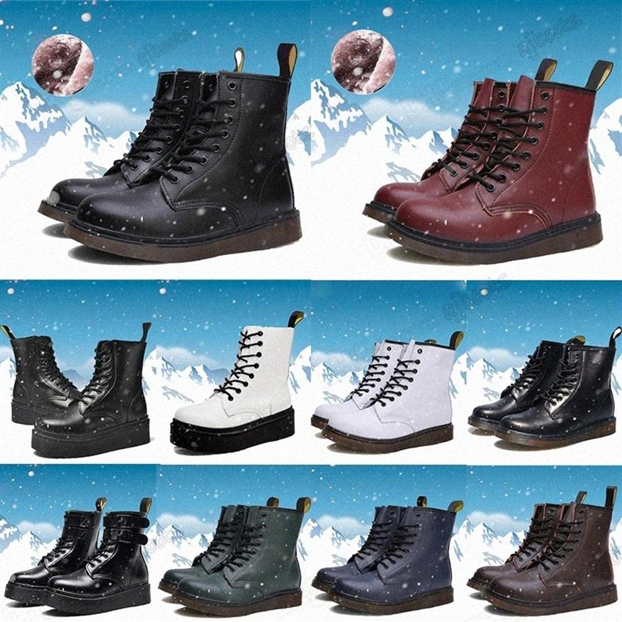 hommes femmes Dr Doc Martin 1460 Marten Boots Doctor 1640S Martins en cuir lisse oxford chaussures cheville ￠ moiti￩ noire blanche FASH294P