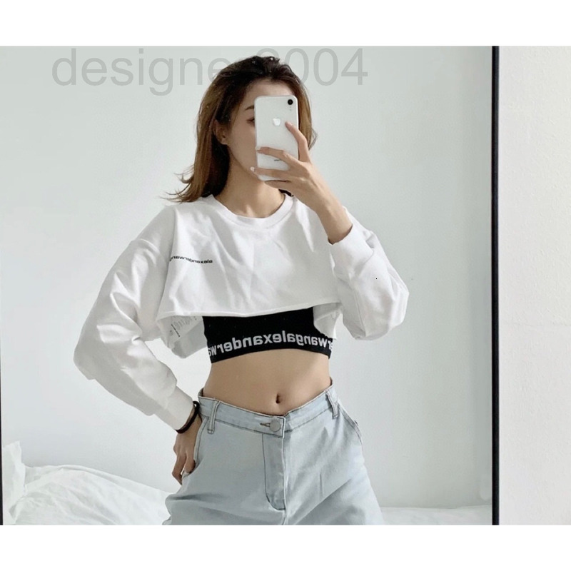 Women's Hoodies & Sweatshirts designer Aw Dawang family two piece set short open navel sweater 22 new letters high waist printed round neck-image-793454421