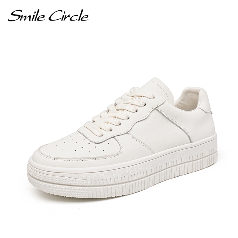 

Dress Shoes Smile Circle White Sneakers Women Flat Platform Spring Casual a220823, Light green