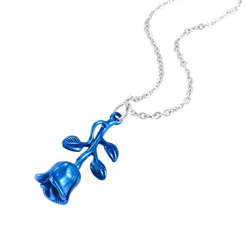 

Pendant Necklaces Rose Flower Fashion Lady Stainless Steel Jewelry Without ChainPendant