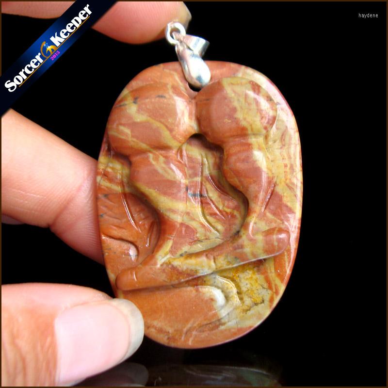 

Pendant Necklaces Hand-carved Natural Rainbow Stone Lucky Amulet Beads Necklace For Women Crystal Fashion Charm Jewelry LS072Pendant