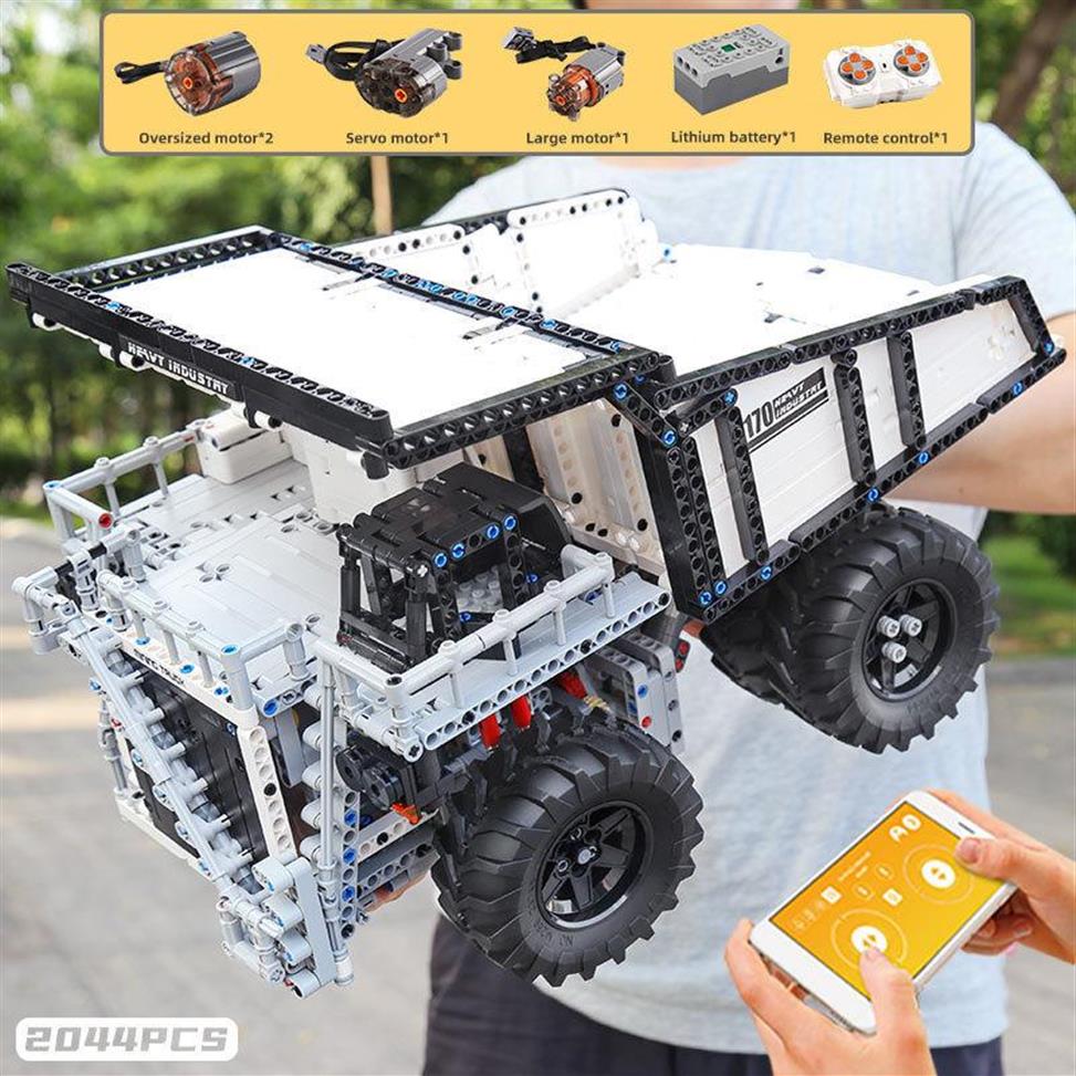 

Motorized Technic Car Toys Compatible With Liebherred RC T284 Mining Dump Truck Set Building Block Kids Christmas Gift LJ200928251d