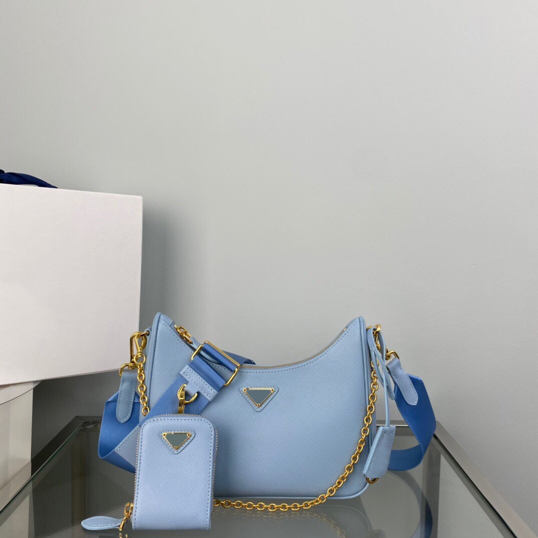 

2022 New niche senior designer armpit bag women's crescent bag fashion broadband mother-in-law trendy foreign-style dumpling one shoulder diagonal triangle logo bags, Box