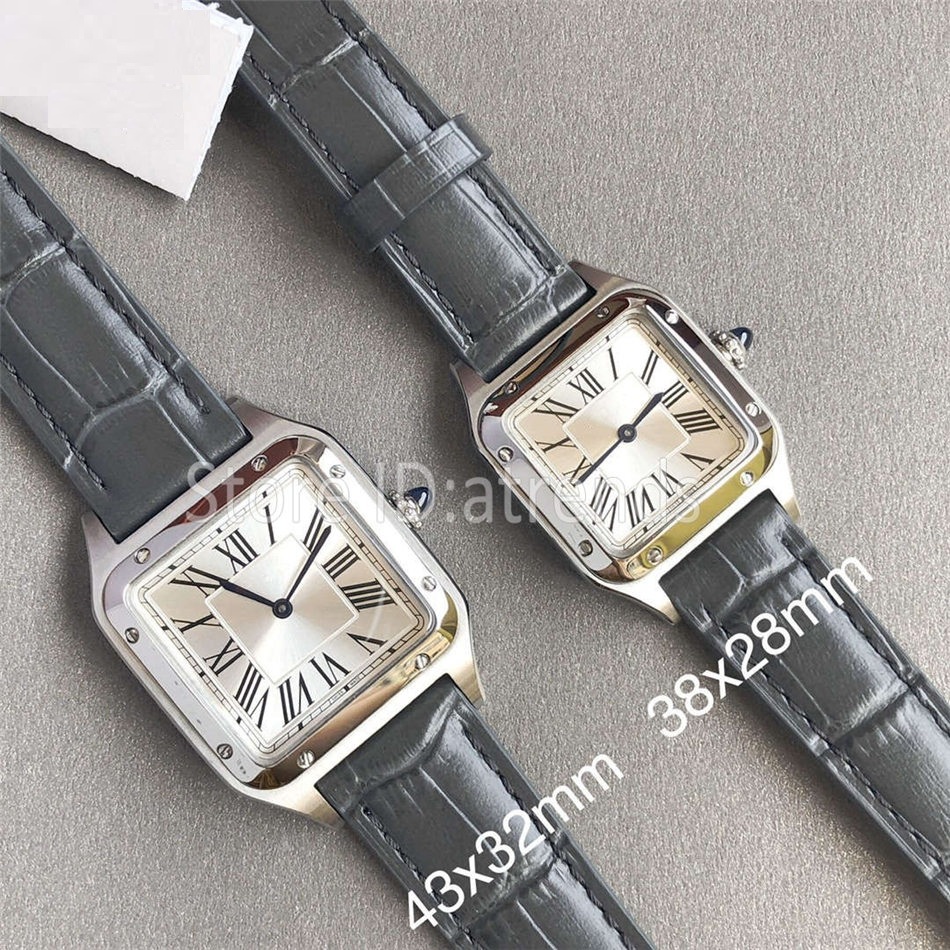 

Top Quality Stylish Quartz Watch Men Women Gold Silver Dial Sapphire Glass Leather Strap Wristwatch Classic Square Design Dress Clock 1726, Men blue strap