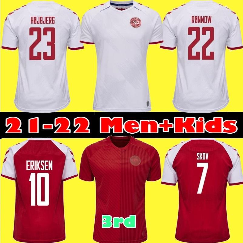

Top 2021 Denmark Soccer Jersey 21 22 dinamarca camisetas Eriksen HOjbjerg Yussuf Christensen Home Away third National Football Shirt MAILLOT
