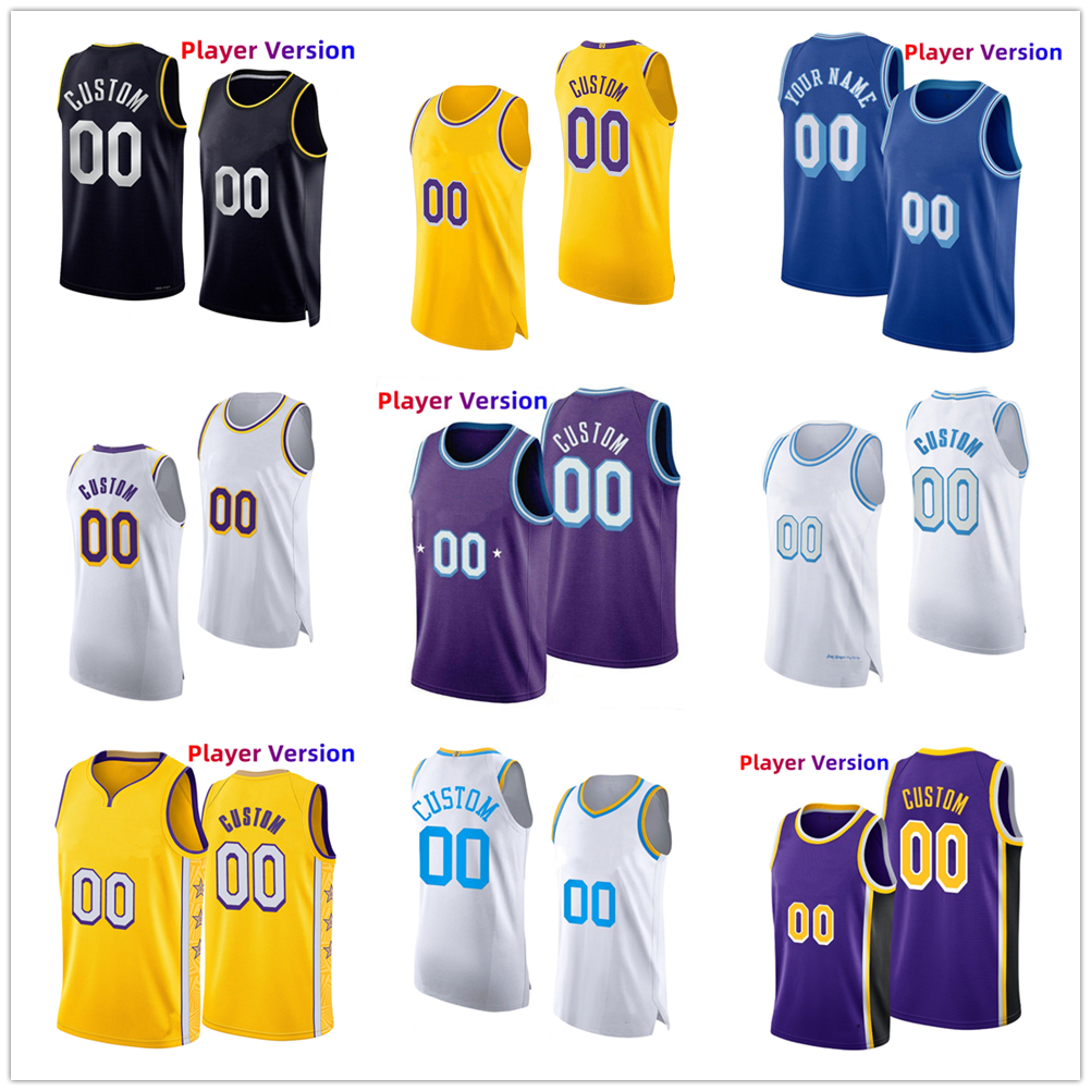 

Authentic Stitched Player Version Basketball Jerseys Custom 10 Max Christie 3 Davis 6 James, Player version (with team logo)