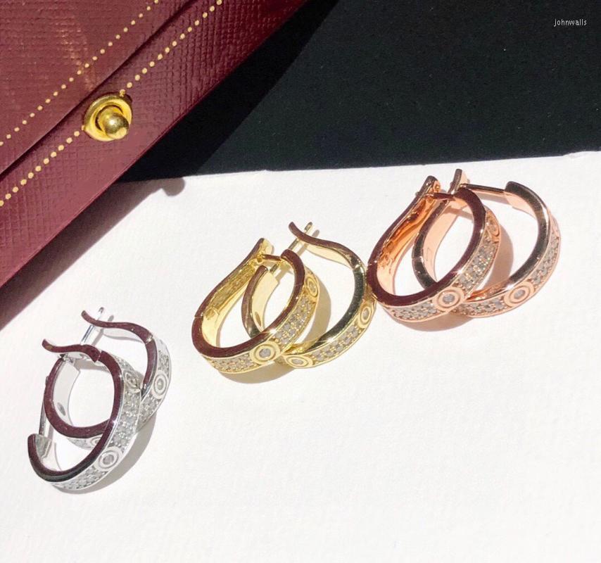 

Stud Earrings Love 2022 Trend Europe Anniversary Gifts Rose Gold Ear Pin Luxury Jewelry For Women ZirconsStud StudStud