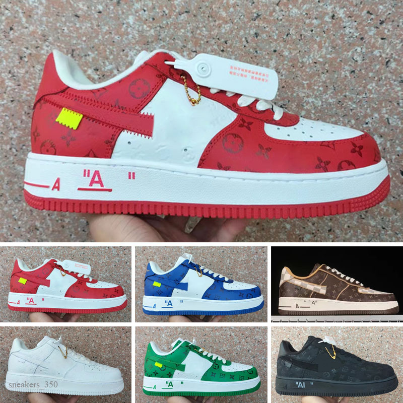 

2022 WHITE Low MCA Running Shoes University Blue Forcer 1 Men Outdoor Designers Sneakers 36-45, Color 3