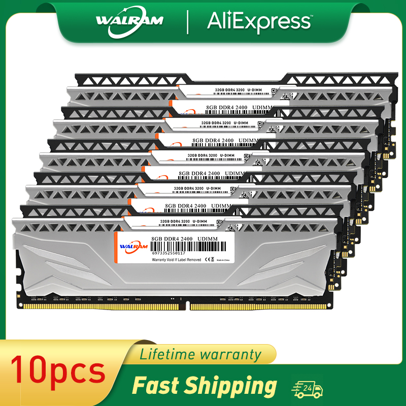 

RAMs 10PCS DDR3 DDR4 Memoria Ram 4GB 8GB 16GB 1333 1600 1866 2133 2400 2666 3200 240 Pins Memory Desktop With Heat SinkRAMs