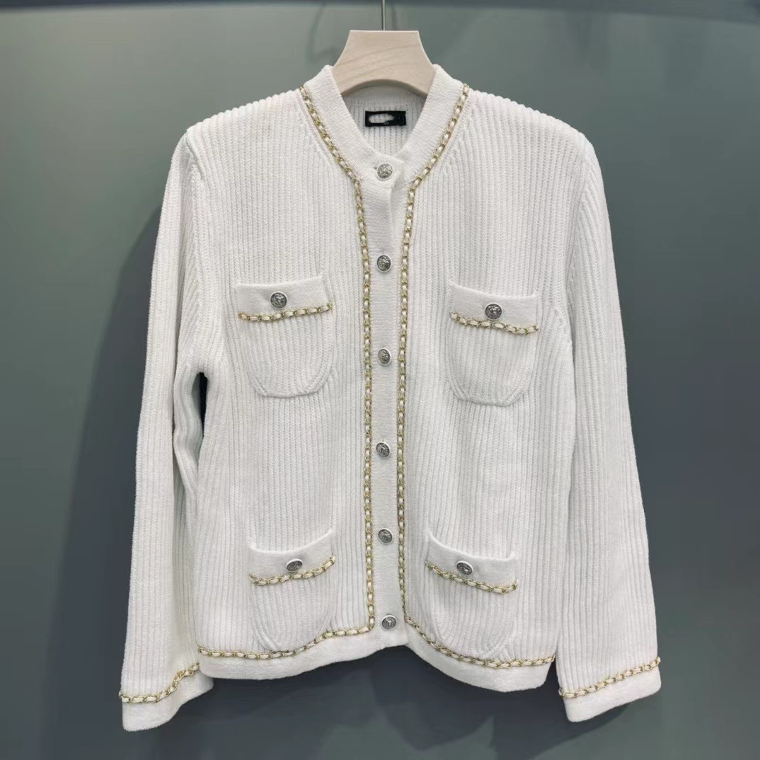 

2022 New Autumn Winter Green Milan Runway Sweaters O Neck Long Sleeve Women' Sweater High End Jacquard Designer Sweater 0822-3, White