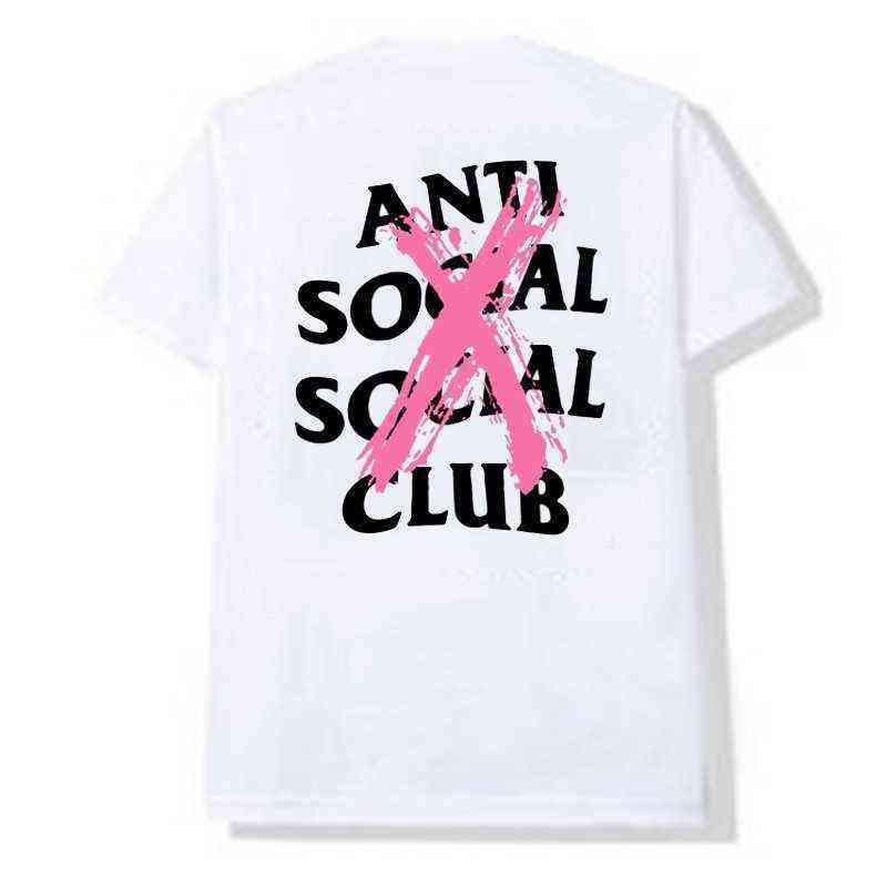 

asscFashion Anti Social Club 19fw Cross Print T-shirt Casual Couple Short Sleeve 1a1, White