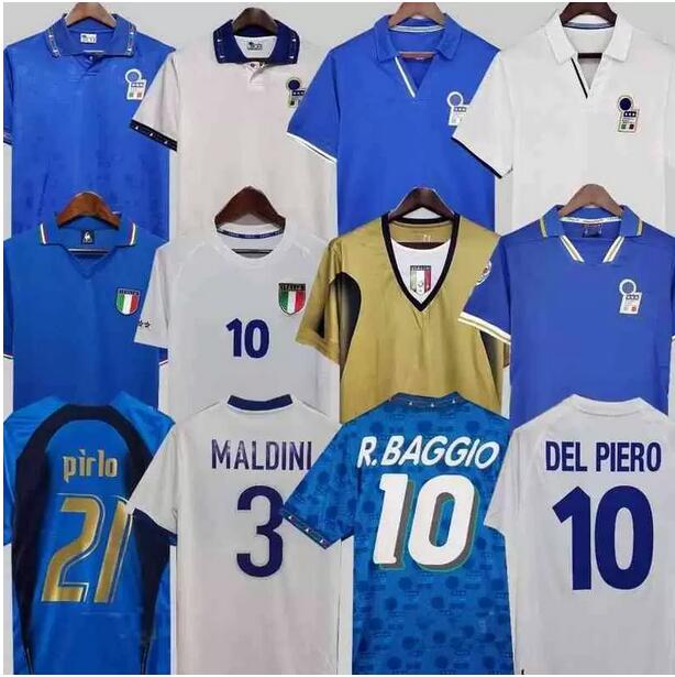 

1982 Italys Retro Soccer Jersey 1990 1996 1998 2000 Home Football 1994 Maldini Baggio Donadoni Schillaci Totti Del Piero 2006 Pirlo Inzaghi