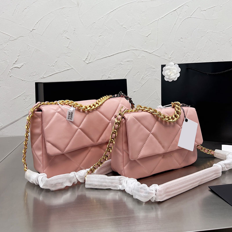 

Womens Classic Flap 19 Quilted Lambskin Bags Chain Totes Crossbody Shoulder Handbags 25CM/30CM, Box