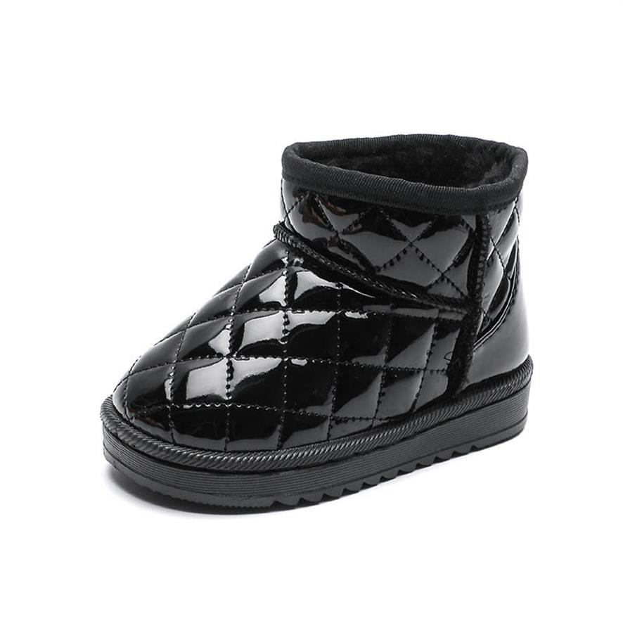 Kids Boots Chaussures Chaussures Filles Boys chaussures automne d'hiver B￩b￩ court-neige en cuir de neige en cuir imperm￩able Usure chaude B89952