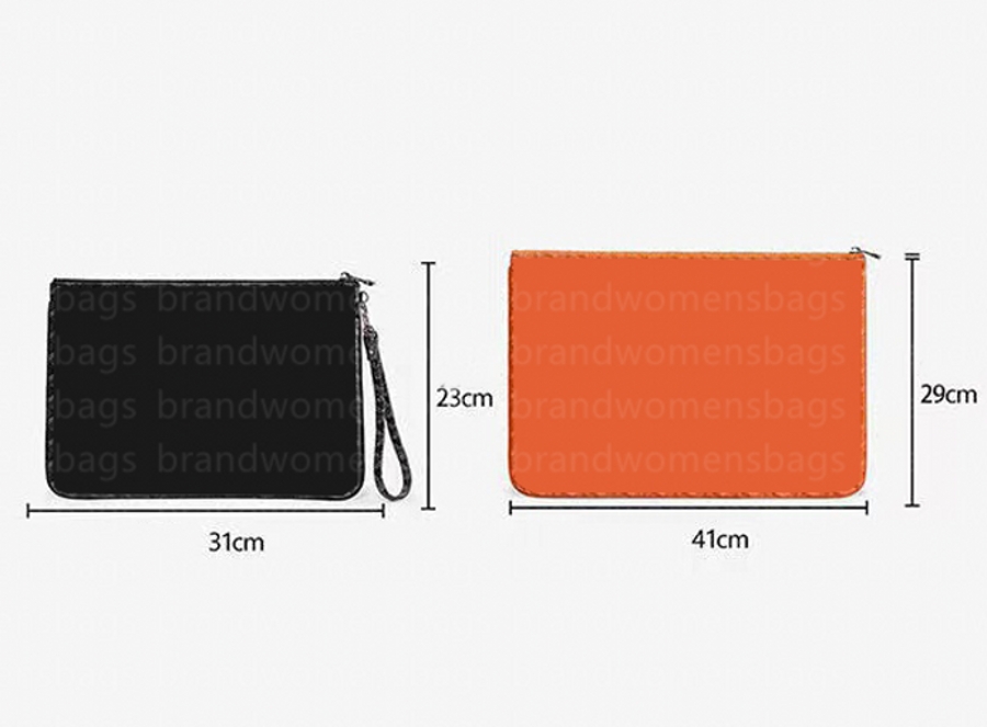 

Designer Bags Clutch Dogtooth Leather Document Pouch Zip Wallet Tablet Card Holder G4131, Orange