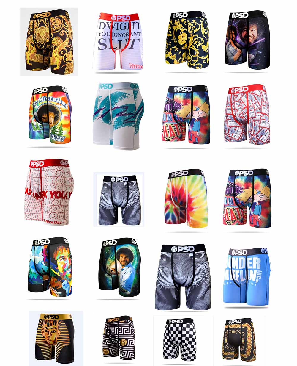 

Random styles PSD Underpants Men unisex boxers sports Floral hiphop skateboard street fashion streched legging MIX COLOR /2XL, Underpants mixed colors(without bag)