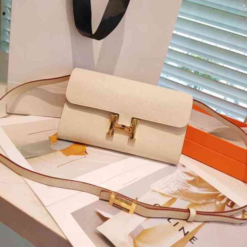 Sacs de soirée de luxe H Sac pour femmes en cuir Kangkang H-boutton Small Square Texture Hand Holding Stewardess Liste