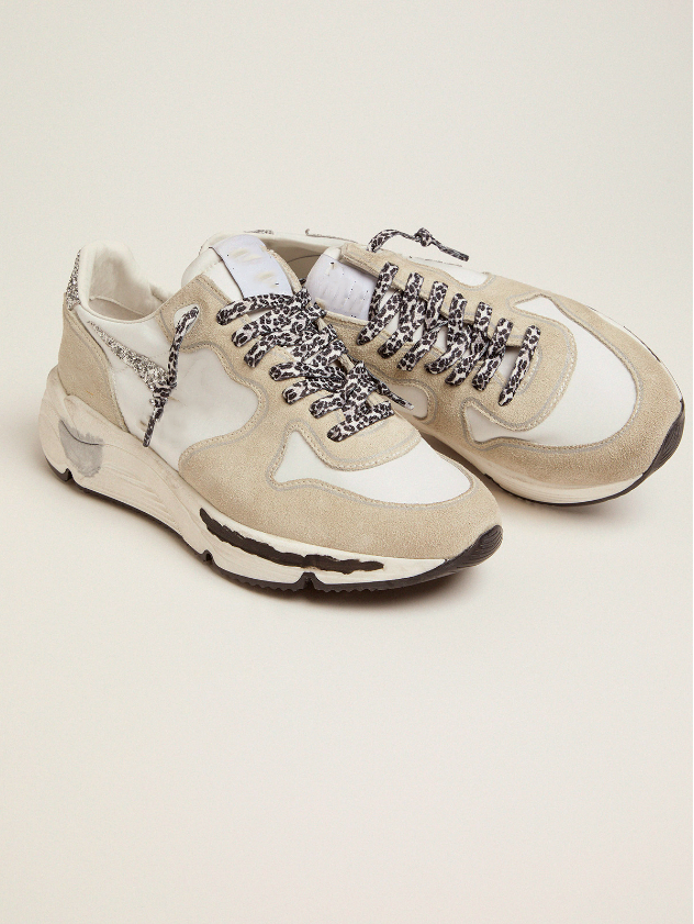 

Shoe Low Top Italian Handmade Running Sole LTD Sneakers in White Snake Leather, High quality laces