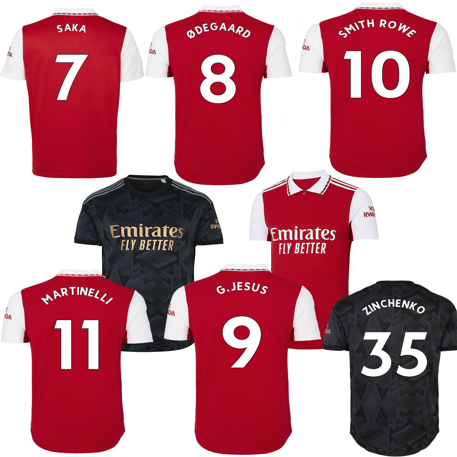 

22 23 SAKA G. JESUS Soccer Jersey Football Tops Shirt Home Away ODEGAARD THOMAS SALIBA XHAKA Football Uniforms, 22-23 home