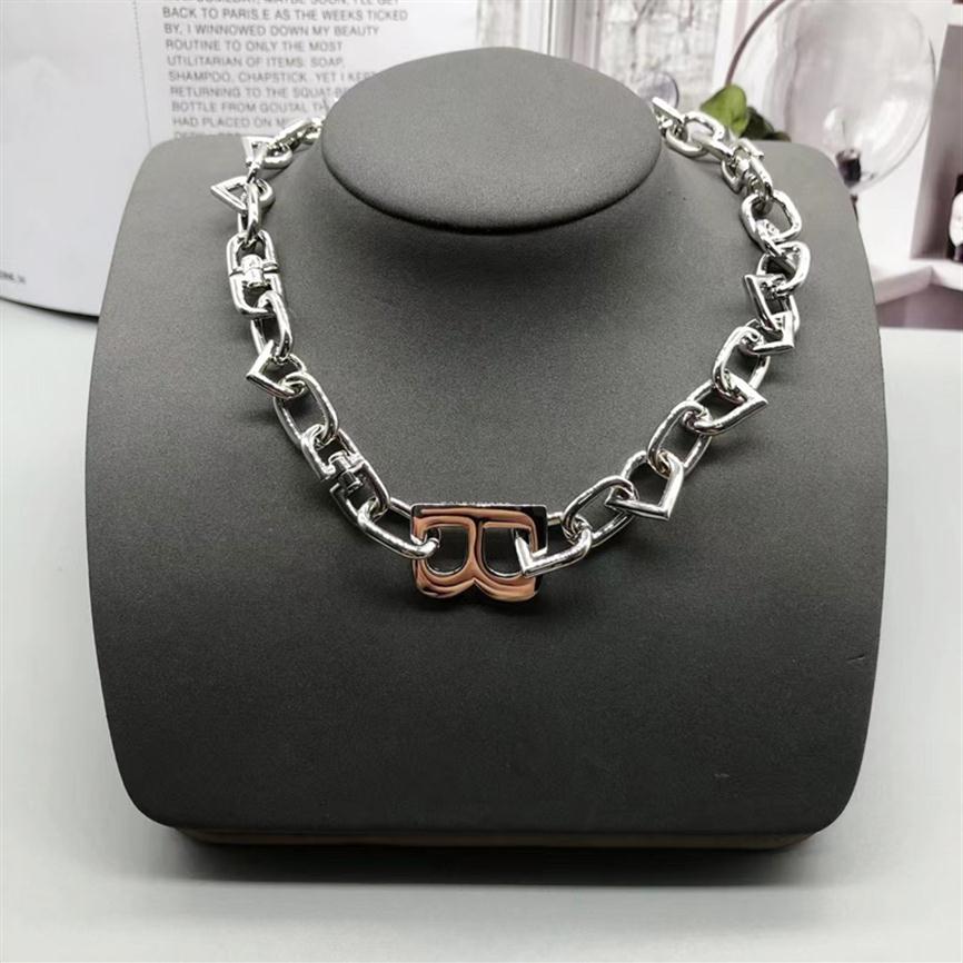 Hommes Chaînes Colliers Designer Collier En Or Femmes De Haute Qualité Marque De Luxe Lien Argent BB Collier Classique Femmes Hommes Pendentif Ne