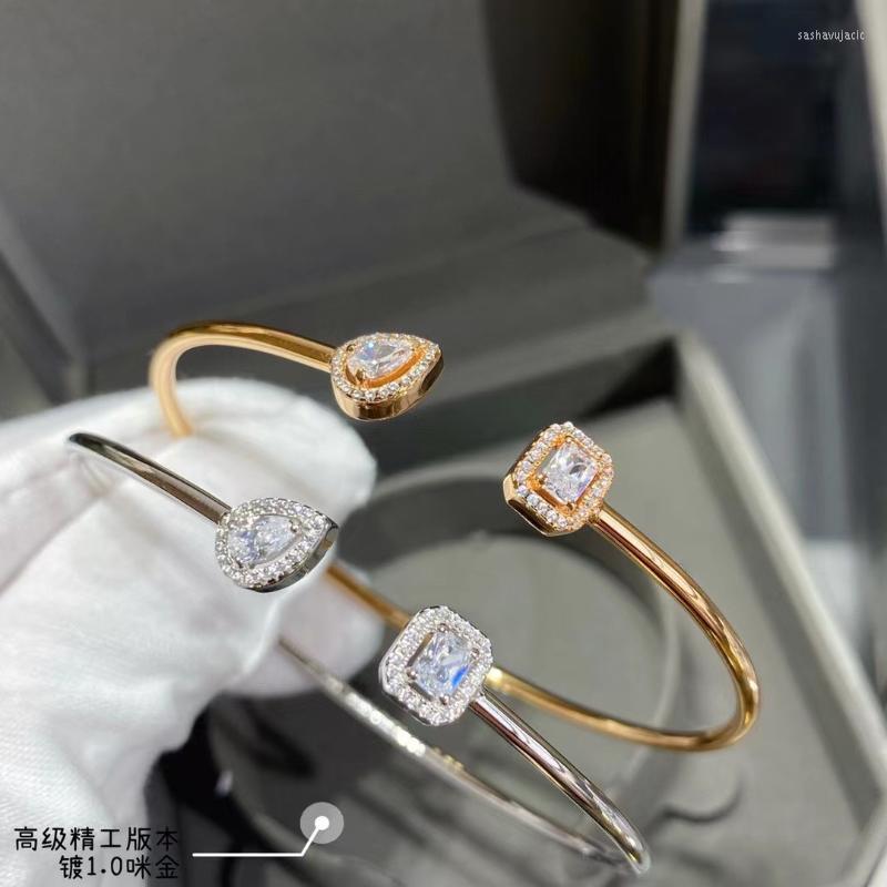 

Stud Earrings Classic Europe Famous High Quality 2022 Trendy European Top Brand Jewelry Bangles For Women Geometric Zircons DropStud