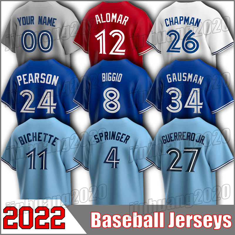

Toronto Blue 11 Bo Bichette Baseball Jersey 27 Vladimir Guerrero Jr George Springer Kevin Gausman Jerseys Whit Merrifield Jose Berrios Cavan Biggio Lourdes Gurriel, Man custom jersey (ln)