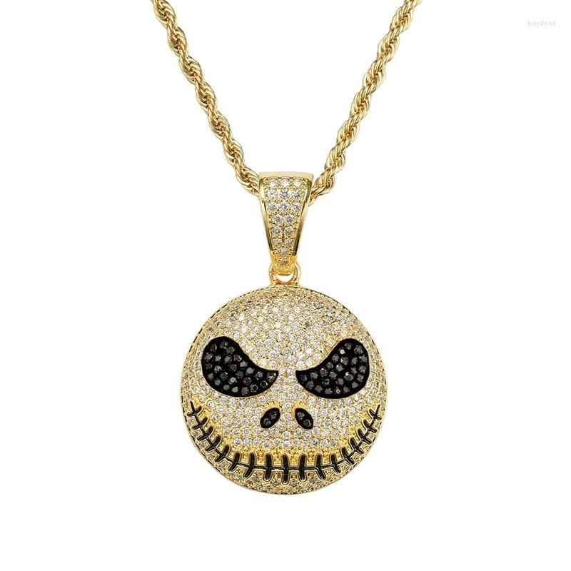 

Pendant Necklaces Fashion Personality Hip Hop Zircon Ghost Face Skull Necklace Unisex Trend Party Jewelry GiftPendant