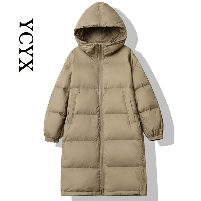 

women long down coat Winter Duck Down Jackets Women Casual hooded Hooded Warm Winter Coats Female Black Overcoats YCYX129 220822, White