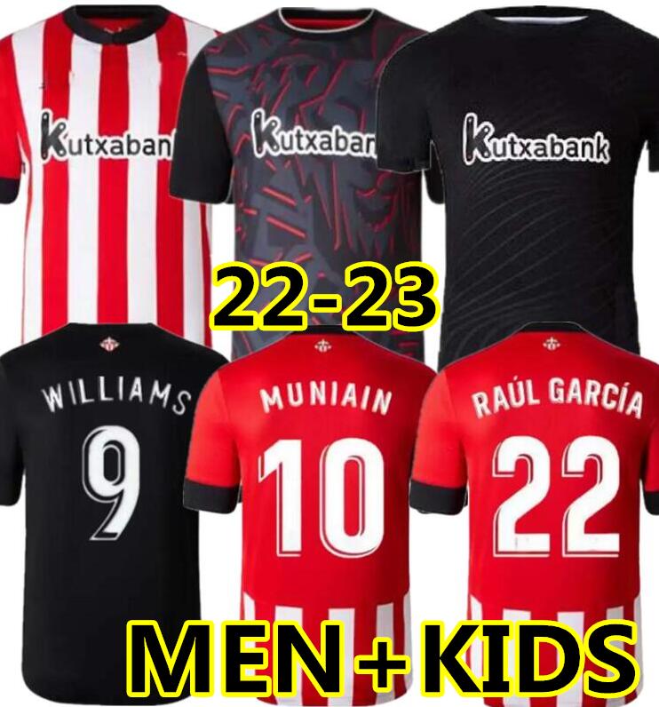 

22 23 Soccer Jerseys BERENGUER 2022 2023 MUNIAIN WILLIAMS Football shirt RAUL GARCIA VILLALIBRE Jersey Sancet third GK black UNAI SIMON Athletic Bilbao, 22/23 gk kids
