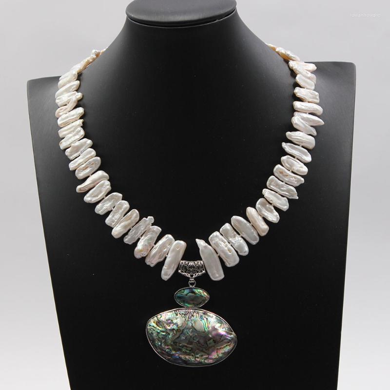 

Pendant Necklaces Jewelry Natural White Biwa Pearl Necklace Abalone Shell Handmade For WomenPendant