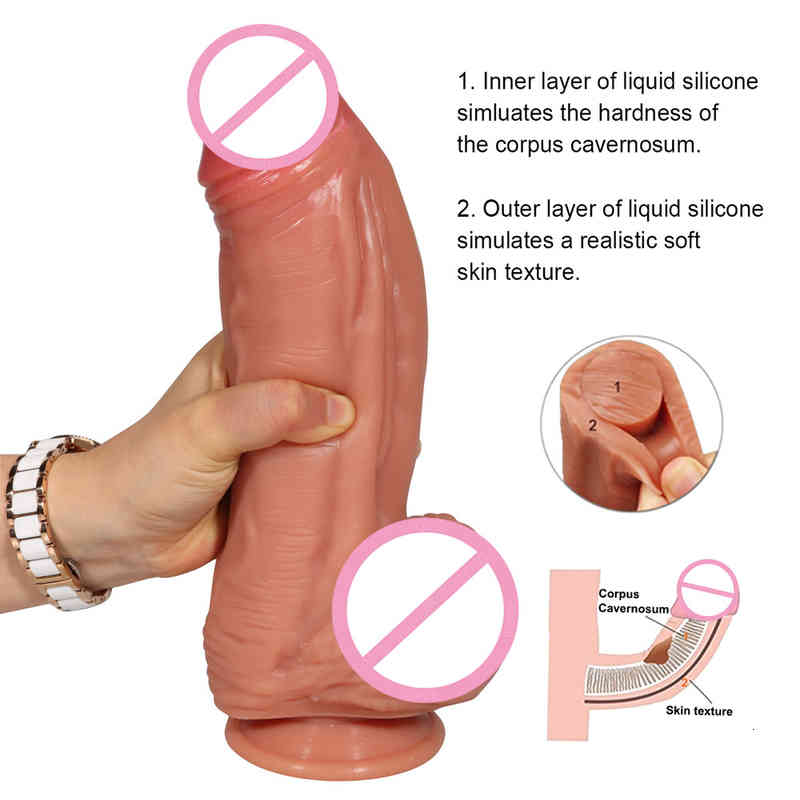 Massager Vibrator Sex Toys Cock Big Dick Huge Dildo Female Masturbator Soft Realistic Peni-image-794876043