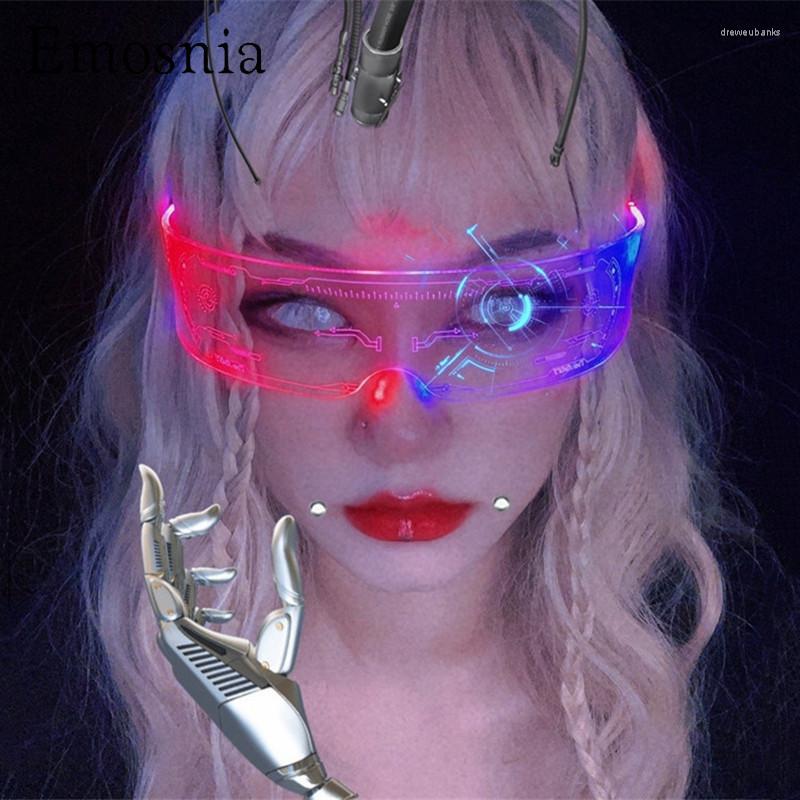 

Sunglasses Emosnia LED Luminous Vintage Punk Goggles Men Women Fashion Party Christmas Colorful Light Up Glasses UV400 ShadesSunglasses