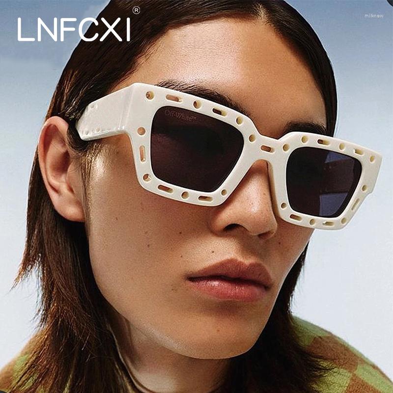 

Sunglasses Unique Hole Hollow Frame Square For Women Leopard Gradient Sun Glasses Men Hip Hop Shades GafasSunglassesSunglasses