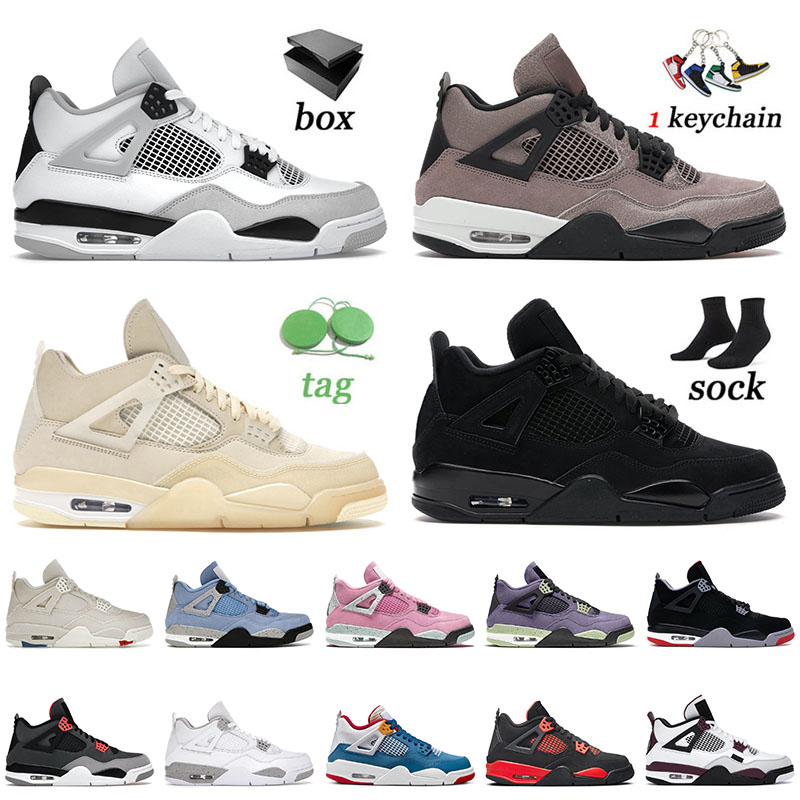 

Top Jumpman 4 4s IV Basketball Shoes Military Black Cat Offs Sail Midnight Navy Craft Red Thunder University Blue Outdoor Sports Trainers 36-47, B3 40-47 craft