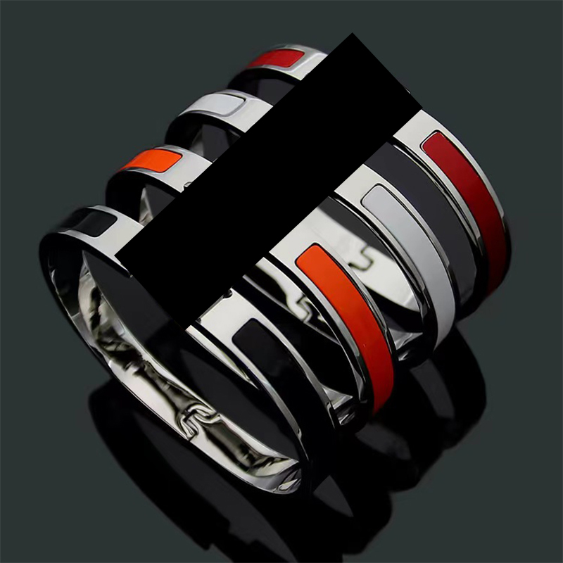 

Brand Classic Narrow silver 8mm H Cuff Bracelet European Fashion Men Women Couple Wedding Bracelet Designer High Quality Titanium Steel Bracelet Jewelry Gift