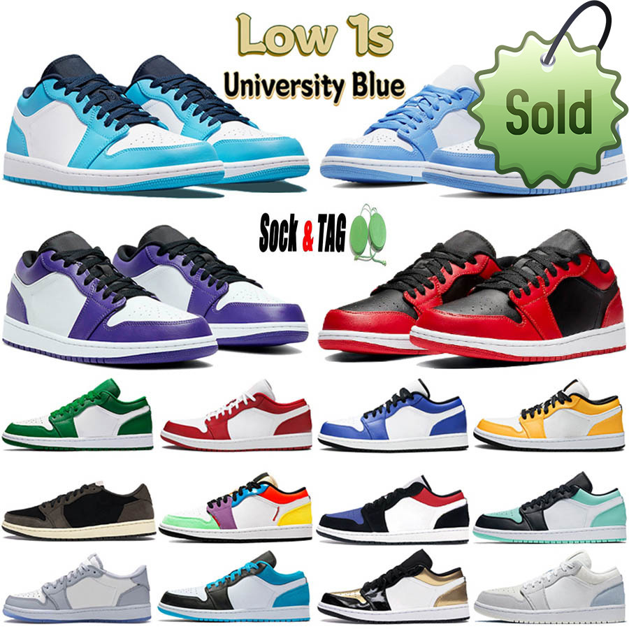 

Summer Sandals Jumpman 1 Low Basketball Shoes mens women unc 1s mocha panda shadow wolf grey court purple sier paris bred toe spruce aura laser trainers, 18