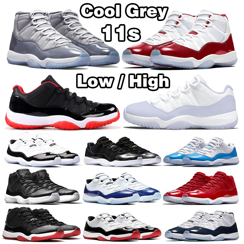 

LOWs Retro Basketball Shoes Women 11s Pure Violet Cool Grey Concord Bred Jumpman 11 Win Like 96 Platin TD GS