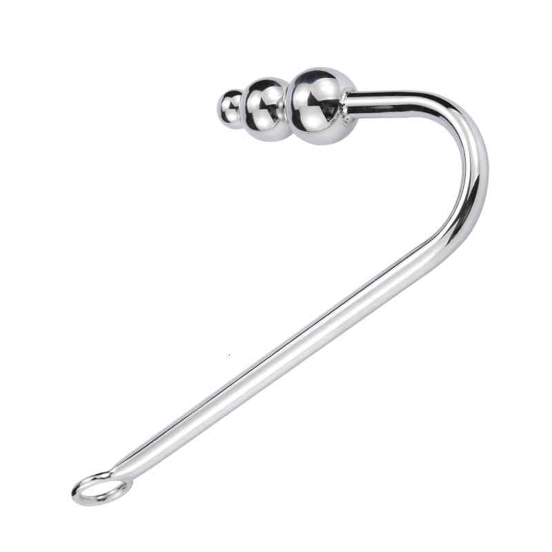 Massager Vibrator Sex Toys Penis Cock Hook Metal with Ball Hole Butt Dilator Prostate Mas-image-797476382