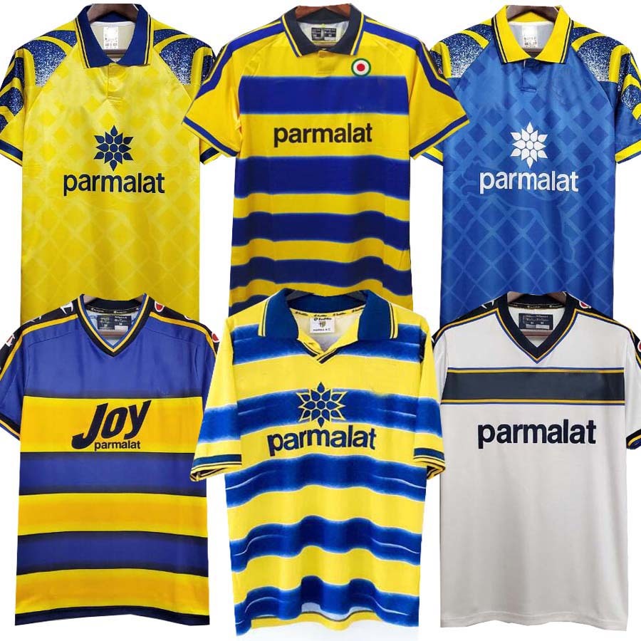 

95 Soccer Jerseys 97 98 99 2000 Parma Retro soccer Jersey Home 98 99 00 FUSER BAGGIO CRESPO ORTEGA CANNAVARO Football shirt BUFFON THURAM futbol camisa, 01/02 home jeresy