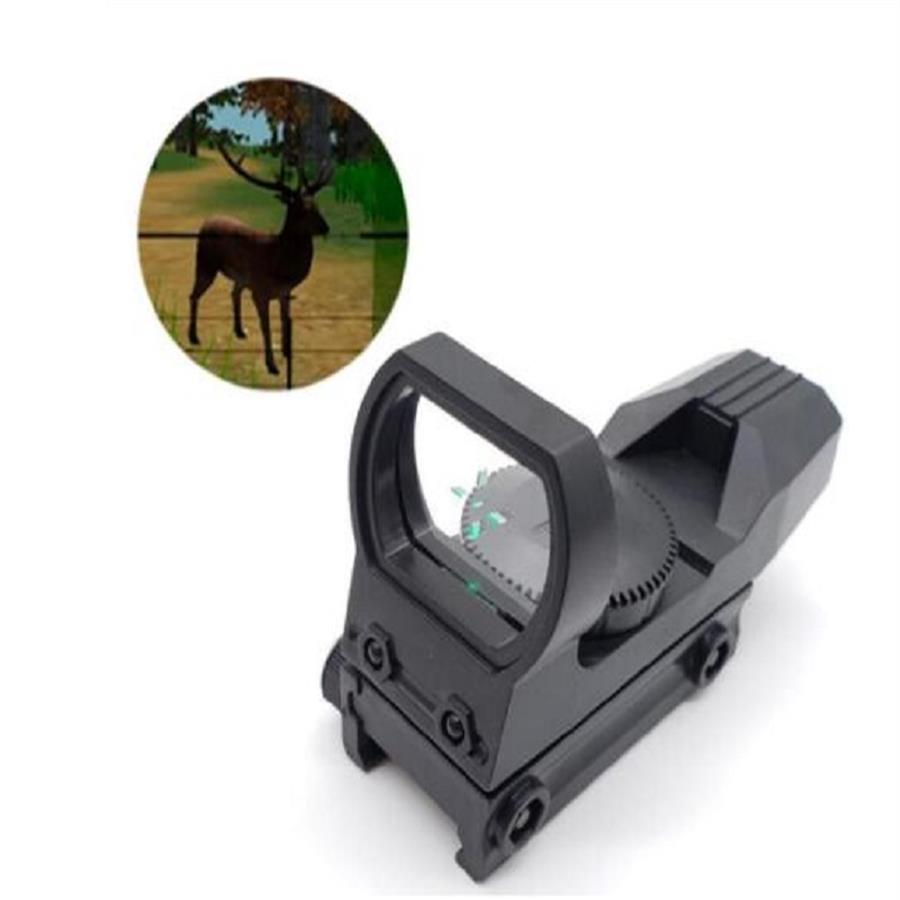 

20mm Rail Scope Hunting Optics Holographic Green Dot Sight Reflex 4 Reticle255a, Black