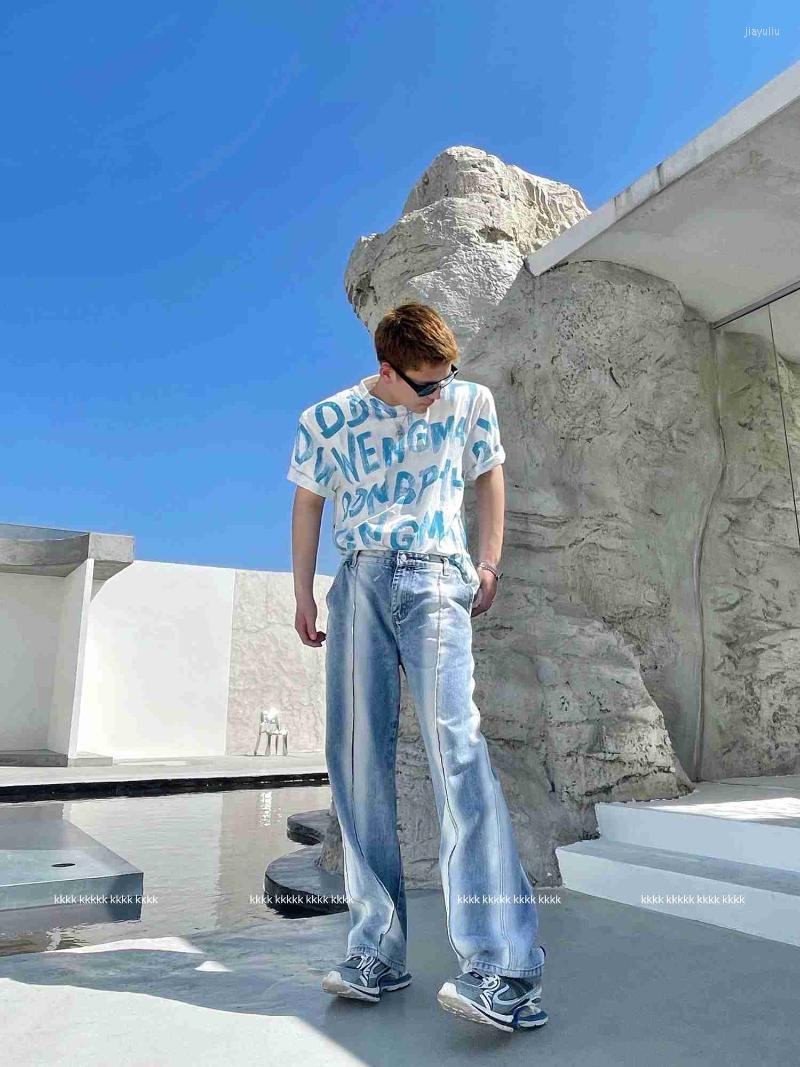 

Men's Jeans Fashion Xc90 Men's 2022 Runway Luxury European Design Party Style Clothing, Blue
