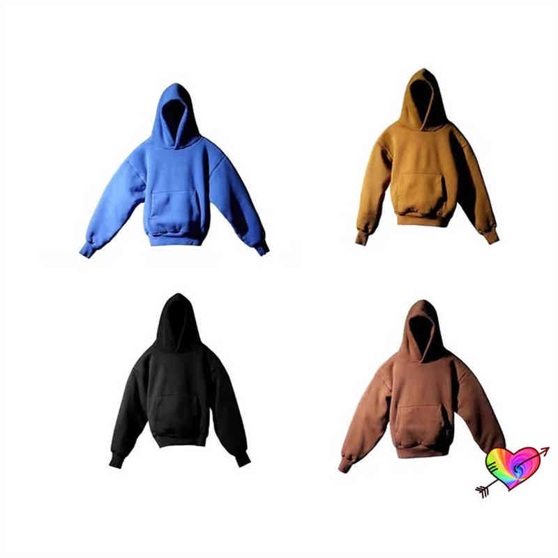 

Men's Hoodies Sweatshirts 2 Fabrics Season 6 Hoodie Men Women 1 1 High Quality Solid Terry Hoodie Plus Velvet Fleece Hooded Ye Sweatshirts T220825, Terry cotton