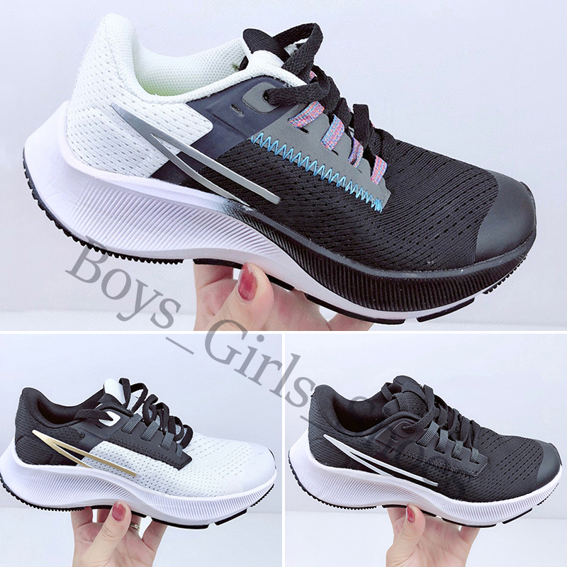 

classic pegasu 38 kids running shoes children sneakers freely mesh black white trainers boys girls jogging 26-35, Color 1