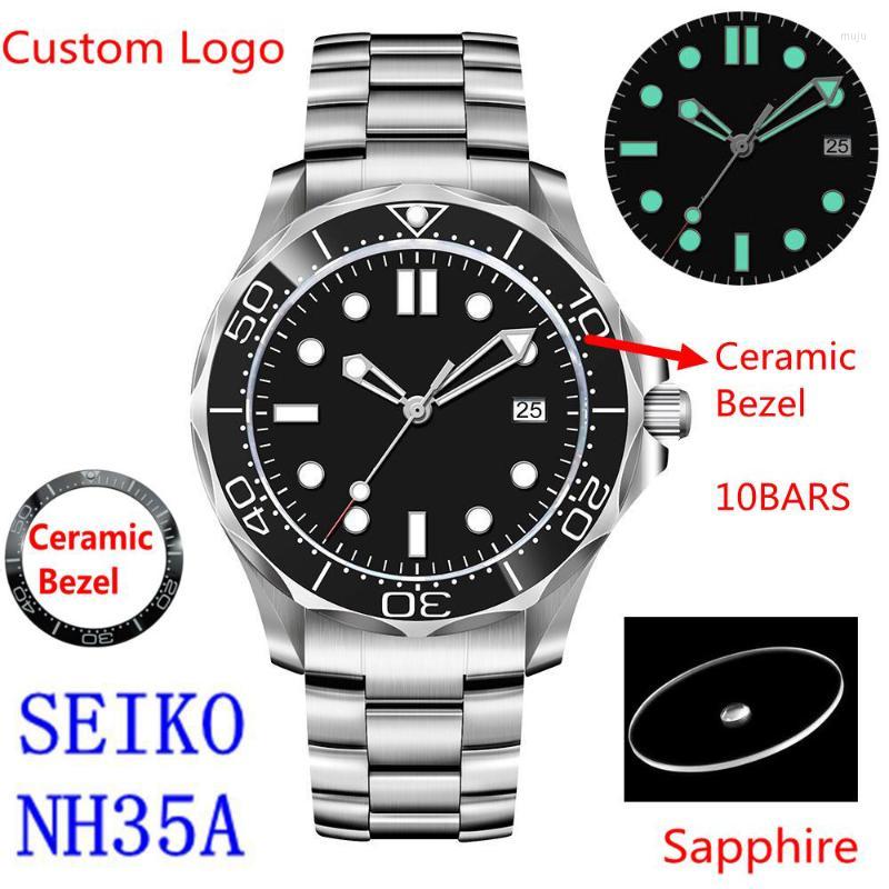 

Wristwatches Watch 41mm Luxury Automatic Mechanical Wrist Watches Men Ceramic Bezel Sapphire 100M Waterproof Relogio MasculinoWristwatches W, Black