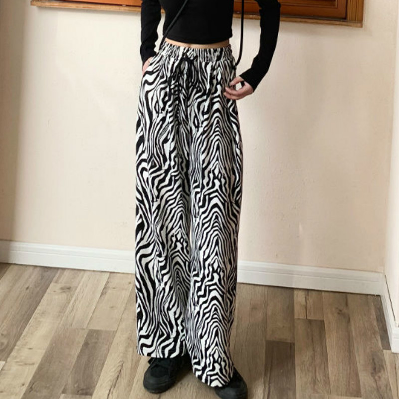 

Women' Pants Capris Pants Women Laceup Adjustable Zebra Pattern Striped Fashionable Loose LP220826, As shown